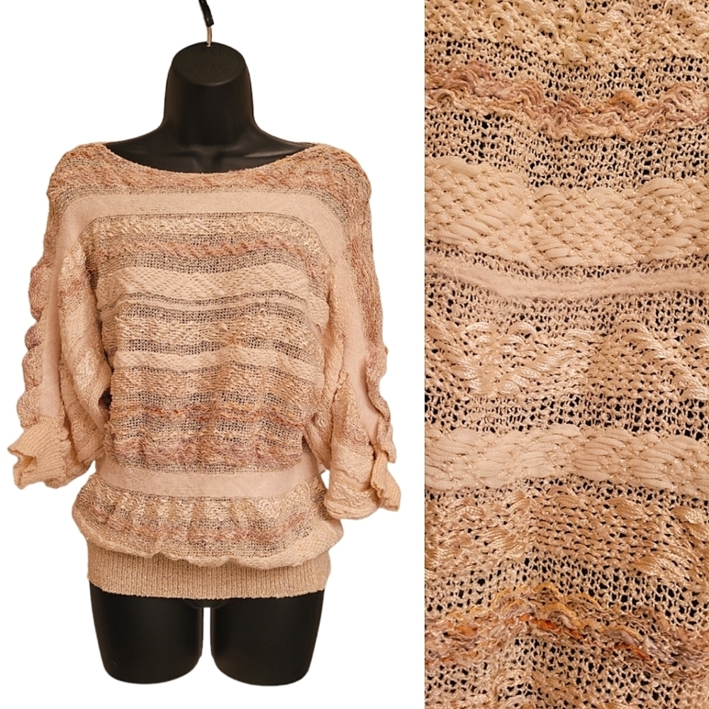 French Rags 80's Cream Angora Silk Blend‎ Bat Wing Sweater